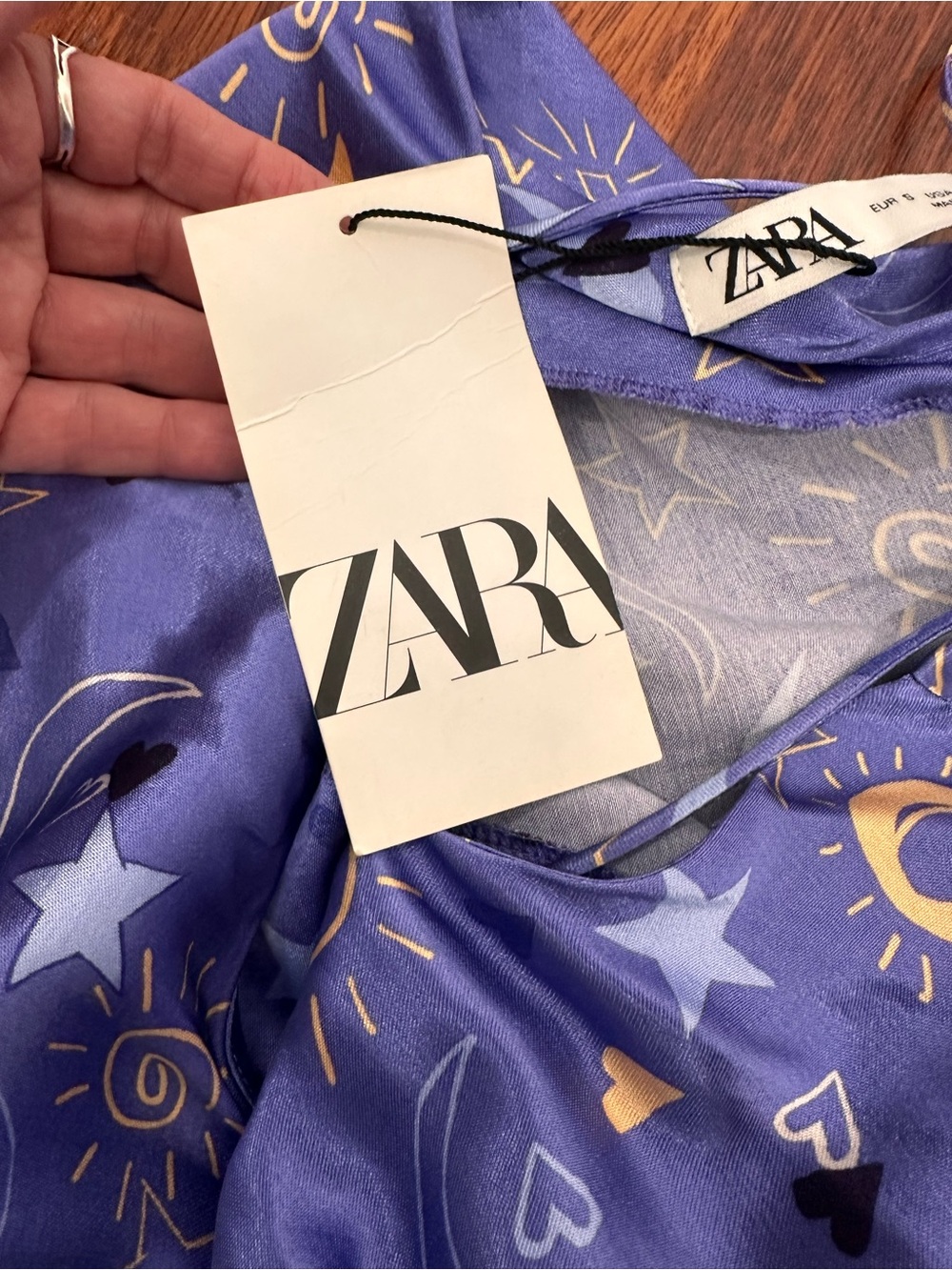 Zara NWT Silky Purple Celestial Slip mini Dress Cowl Neck. Fairy. Party. Rave S - Picture 13 of 16